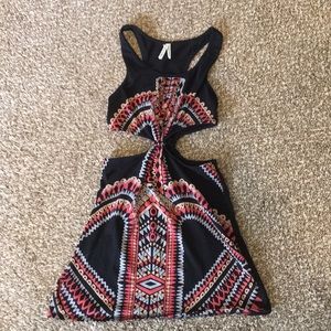 Aztec Print cut out Mini Dress